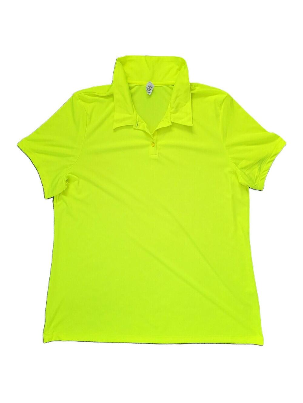 Vintage ALO Women’s 2XL Neon Yellow Golf Polo Shirt Athletic Performance Tennis